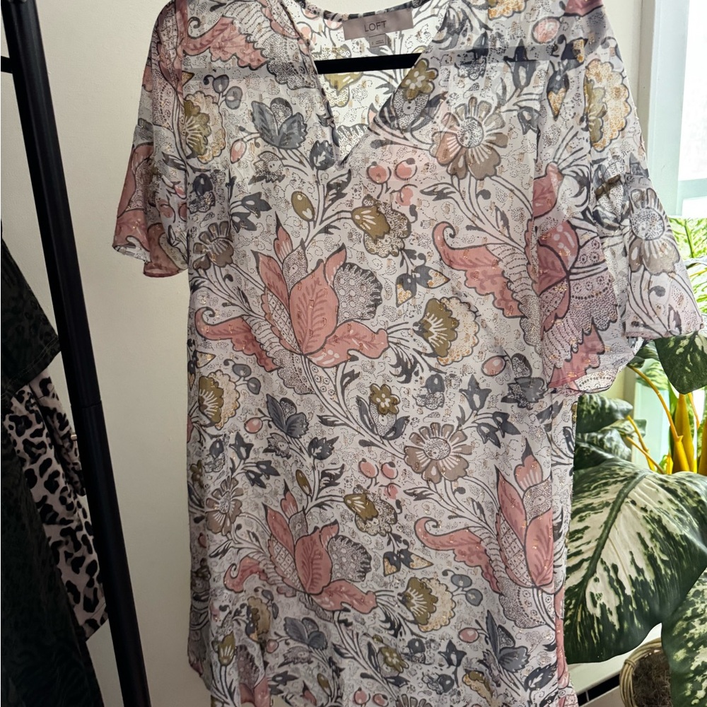 LOFT Floral Print Women's dress- Multicolor